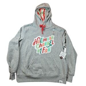 Hallmark Channel #1 Fan Women's Gray‎ Cozy Holiday Hoodie SMALL Christmas Movies